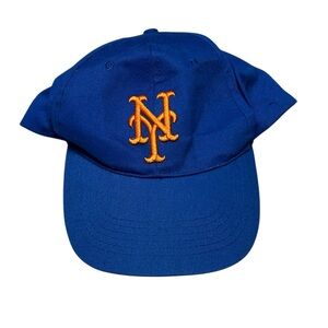 NEW YORK METS NATHAN’S FAMOUS BASEBALL CAP OSFM MLB HAT BLUE ORANGE ADJUSTABLE